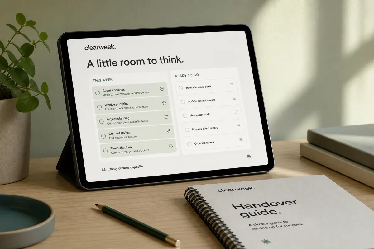 Enquiry tracker and weekly planning system for Clearweek